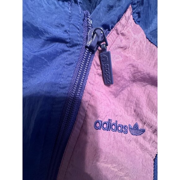 Adidas Vtg Retro 90s 80s Men Purple Track Jacket Small trefoil 6493 Lined Nylon - Picture 12 of 14